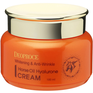 купити Антивіковий крем для обличчя Deoproce Horse Oil Whitening & Anti-Wrinkle Hyalurone Cream з Кінською олією Гіалуроновою кислотою та комплексом Морських водоростей 100 мл (dcrwawho100) (8809567924413)