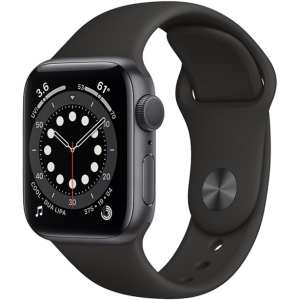 Смарт-часы Apple Watch Series 6 GPS 40mm Space Grey Aluminium Case with Black Sport Band (MG133UL/A) краща модель в Луцьку