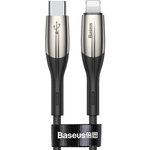 Кабель Baseus Horizontal Type-C to Lightning PD 18W 1 м CATLSP-01 Black (165746) краща модель в Луцьку