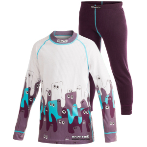 Дитячий комплект термобілизни Craft Active Multi 2-Pack Colourblocking Junior 1901662-122/128-2399 Blackberry/Grape Print (7318571559609) рейтинг