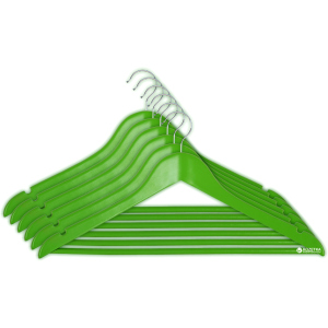 Набор вешалок для одежды Мій Дім EveryDay 44.5х23х1.2 см 6 шт Зеленая (RE05163G/6) ТОП в Луцке