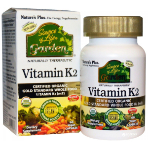 Вітаміни Nature's Plus Source of Life Garden Therapeutic Vitamin K2 120 мкг 60 гелевих капсул (97467307377) в Луцьку