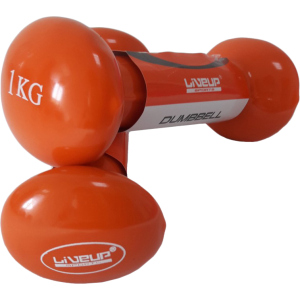 Гантелі LiveUp Vinyl Dumbbell EGG HEAD 1 кг пара Помаранчеві (LS2001-1)