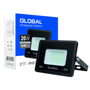 Прожектор Global LED Flood Light 20W 6000K (1-GBL-02-LFL-2060) лучшая модель в Луцке