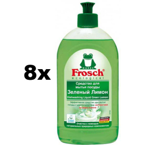 Упаковка очищающего бальзама для посуды Frosch Зеленый лимон 500 мл х 8 шт (4009175061836) ТОП в Луцке