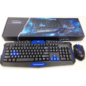 купить Комплект беспроводной Bluetooth клавиатуры с мышью Gaming HK-8100 Black&Blue