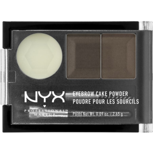 Тіні та віск для брів NYX Professional Makeup Eyebrow Cake Powder 02 Dark Brown/brown 2.64 г (800897123871) краща модель в Луцьку