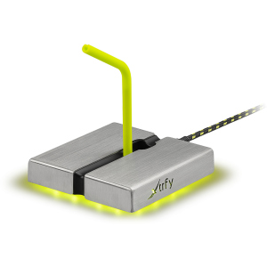 Тримач для кабелю Xtrfy B1 with 4 USB2.0 Grey-Yellow (XG-B1-LED) краща модель в Луцьку