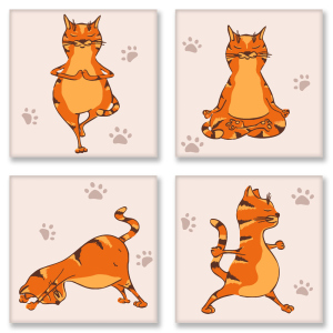 Набор для росписи по номерам Идейка Yoga-cat 18 x 18 см (KNP010) (4823104312185) ТОП в Луцке