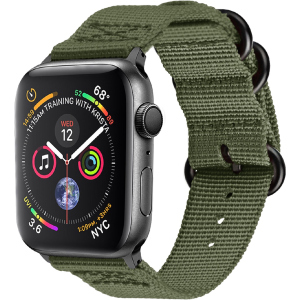 Ремешок Promate Nylox-38 для Apple Watch 38-40 мм 1/2/3/4/5/6/SE Green (nylox-38.green) лучшая модель в Луцке