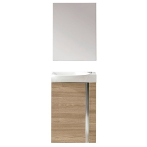 Комплект мебели ROYO Elegance 45 Pack с тумбой и умывальником 45 см + зеркало 45х60 см Sandy Walnut 122913 лучшая модель в Луцке